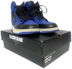Reason Brand High Top Sneakers Men's Size 12 Blue Leather Streetwear Shoes